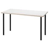 LAGKAPTEN / ADILS desk, white anthracite/black, 140x60 cm (551/8x235/8 ...