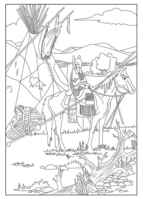 Native American Horse Coloring Pages