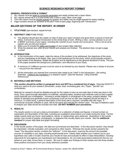 Image result for Scientific Report Format