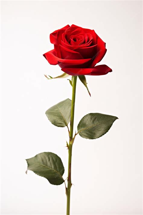 Premium Photo | Side view of red color rose isolated on white background