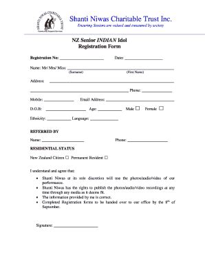 Indian Idol Application Form - Fill Online, Printable, Fillable, Blank ...
