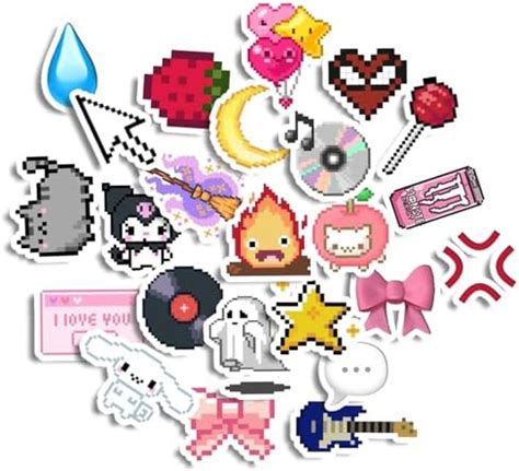 Animo India 24pcs Cute Kawai Pixelated Stickers | for Laptop, Wall ...