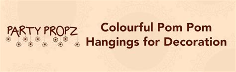 Party Propz Multicolor Pom Pom Hangings for Decoration with Golden Bell ...