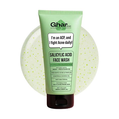 Anti Acne Face Wash - Salicylic Acid & Neem for Oily & Acne Skin | Ghar ...