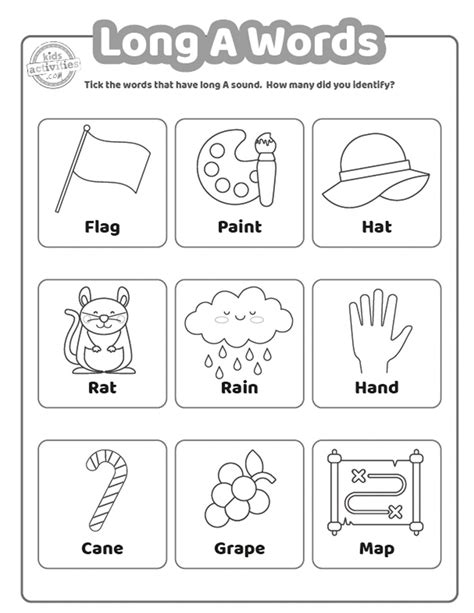 Long A Worksheet Vowel Sounds Teaching Resources :: 817 840