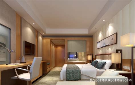 30万元酒店空间70平米装修案例_效果图 - 现代酒店客房 - 设计本
