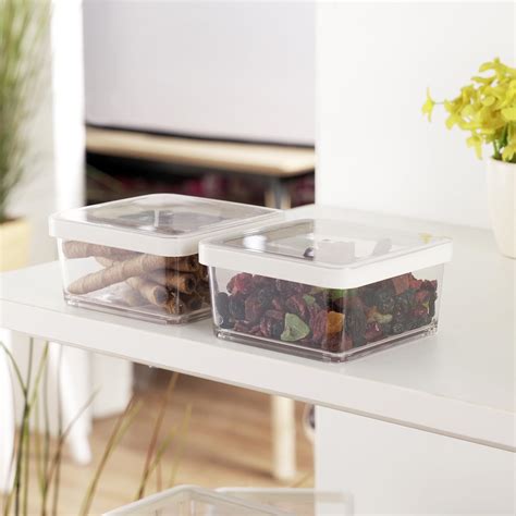 Nayasa Nicola Container-500 ML, Modern Glass-Look Plastic Storage with ...