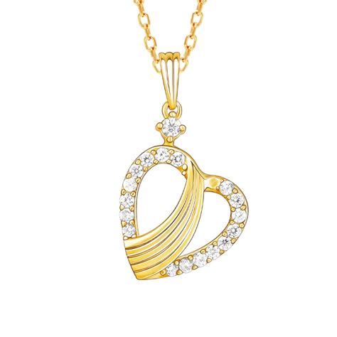GIVA 925 Silver Golden Lovely Heart Pendant with Link Chain | Gifts for ...
