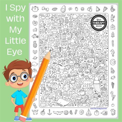 I Spy With My Little Eye - Free Printable Games - Your Therapy Source