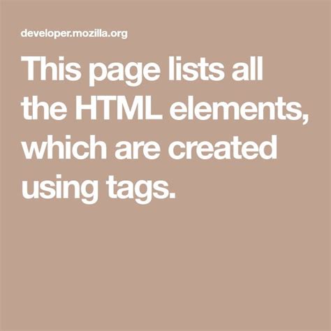 HTML Elements List 的图像结果