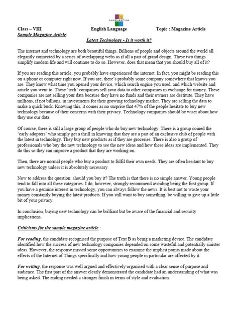 Image result for Magazine Article Format Example