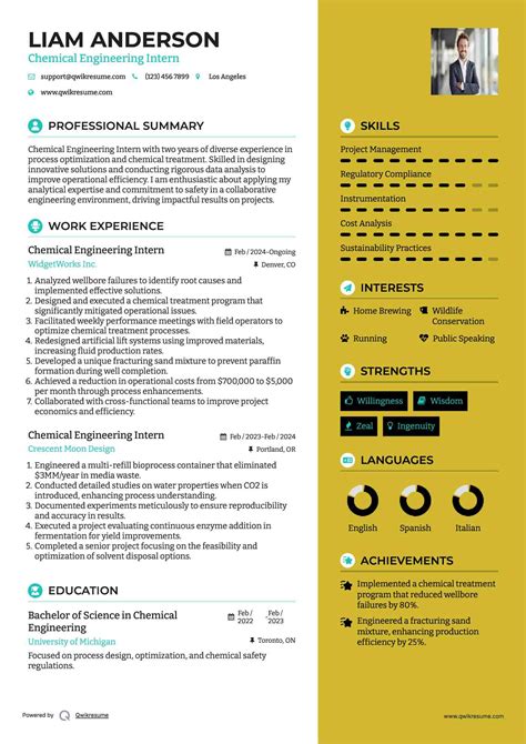 10+ Chemical Engineering Intern Resume Samples & Templates for 2025