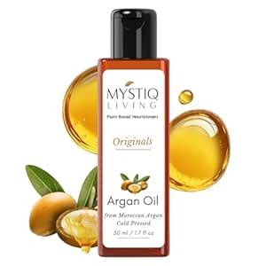 Buy Mystiq Living Pure Moroccan Argan Oil for Hair Growth, Face, Skin ...