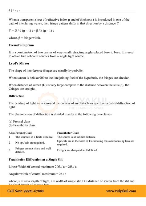Image result for Wave Optics Class 12 PDF