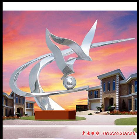 校园不锈钢抽象和平鸽飞翔雕塑 - 卓景雕塑公司