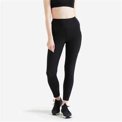 Buy Women Polyester High-Waist Basic Gym Leggings - Black Online ...