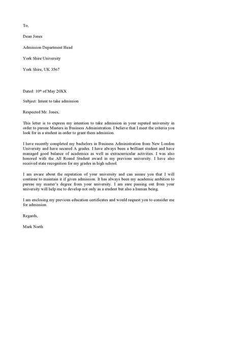 Letter Of Intent Template Graduate School - prntbl ...