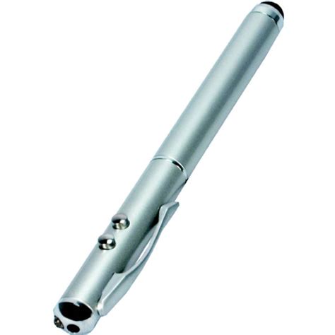QVS 1-LED Flash Light / Red Laser Pointer Combo, Silver | Quill.com