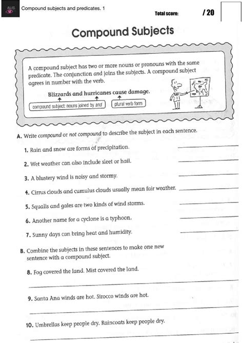 Compound Subject and Predicate Worksheets 的图像结果