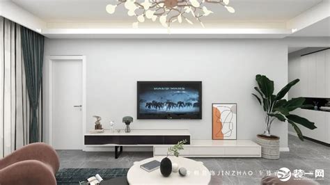 奶咖色的电视墙，简洁的木质电视柜+两侧壁灯，整体简洁大方的布置，显得实用而大气。-家居美图_装一网装修效果图