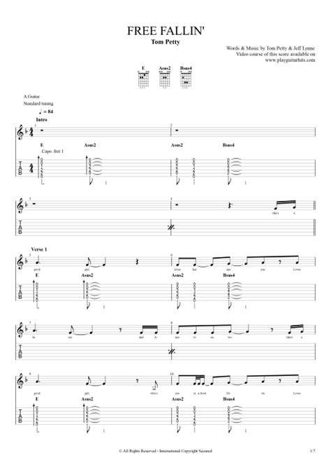 Free Fallin Guitar Tutorial 的图像结果