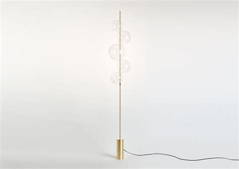 Grandine Five Lights Contemporary Floor Lamp Brushed Brass Blown Glass ...