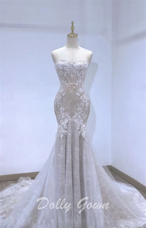 Illusion Strapless Breathtaking Lace Mermaid Bridal Gown