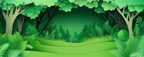 Innovative concept paper art style featuring a forest plantation with ...