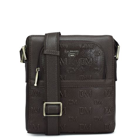 Monogram Wax Leather Mens Sling - Chocolate – Da Milano