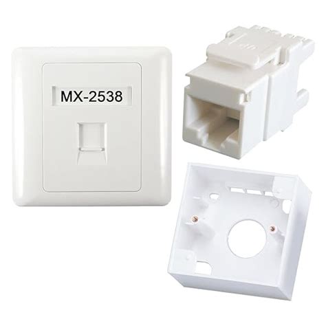 MX Combo Set - RJ45 CAT5e LAN I/O Network Keystone Jack + Gang Box ...