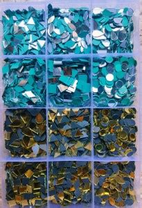 Nihaal 12 Shape Goldan & Silver Mirror kit for Craft Work (Total-1200 ...