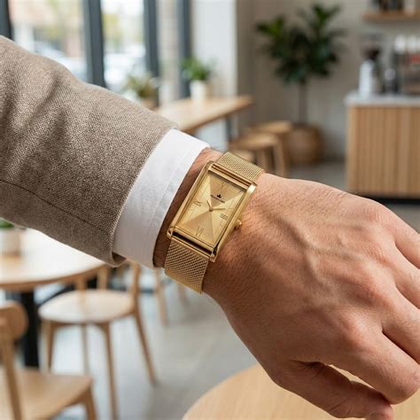 Franklord The Indian Tank – Gold Luxe | Gold Rectangular Watch for Men