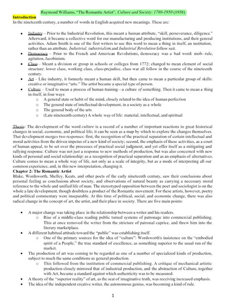 Raymond Williams Intro & Chap 2- Scribe - Introduction Raymond Williams ...