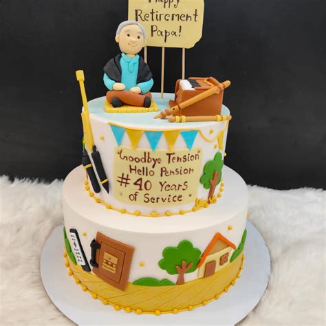 Personalized Retirement theme Cake – Bento Cakes Noida