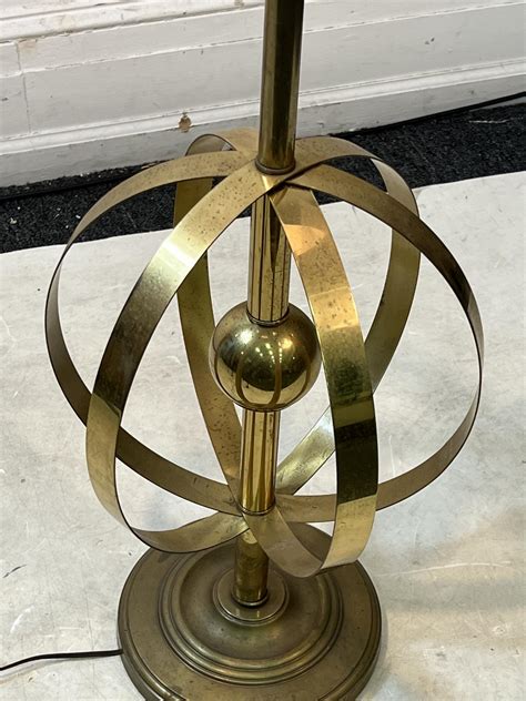 MODERNIST MID CENTURY BRASS ARMILLARY GLOBE FLOOR LAMP