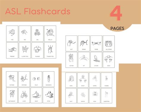 Early Learning ASL Flashcards for Kids – Printable American Sign ...