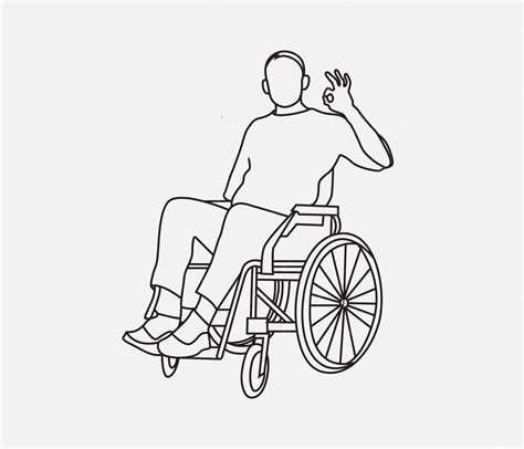 Premium Vector | Vector continuous line drawing of a person in wheelchair