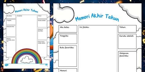 Lembar Aktivitas Memori Akhir Tahun (teacher made) - Twinkl