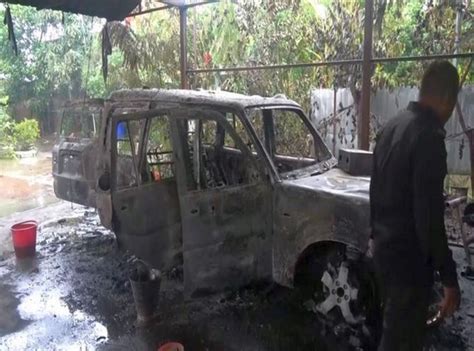 Union minister RK Ranjan Singh's house set on fire in Manipur - Rediff ...