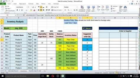 Image result for Microsoft Excel Inventory Tutorial