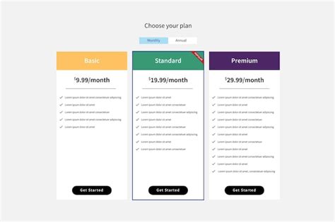 Image result for Subscription Table Design