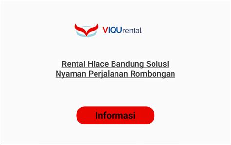 Rental Hiace Bandung Solusi Nyaman Perjalanan Rombongan