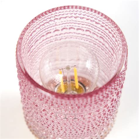 Sleek Portable Purple Glass Bedside Lamp With E27 Light Bulb Online ...