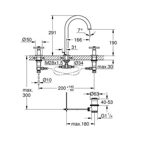 Grohe Table Mounted Tall Boy Basin Mixer Atrio 20008AL3 - Hard Graphite ...