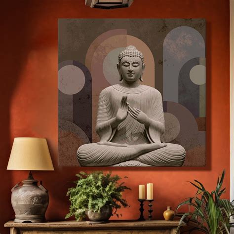 PAPER PLANE DESIGN Lord Buddha Wall Art for Living Room Buddha Artwork ...