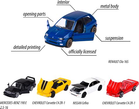 Buy Majorette 90s Youngster 5 Car Giftpack Scale 1:64 Classic Edition ...