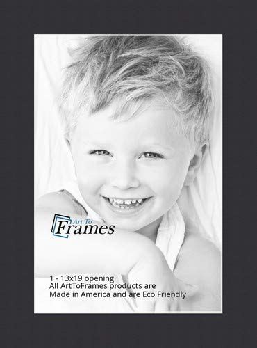 13x19 Smooth Black / Black Custom Mat for Picture Frame with 9x15 ...