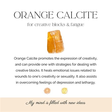 Orange calcite healing crystal tumble stone for positivity