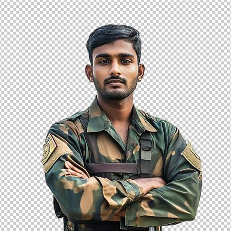 Indian army soldier isolated transparent background | Premium AI ...
