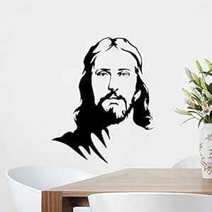 Buy StickersYard Jesus Christ Wall Sticker & Decal (Color - Black Matte ...
